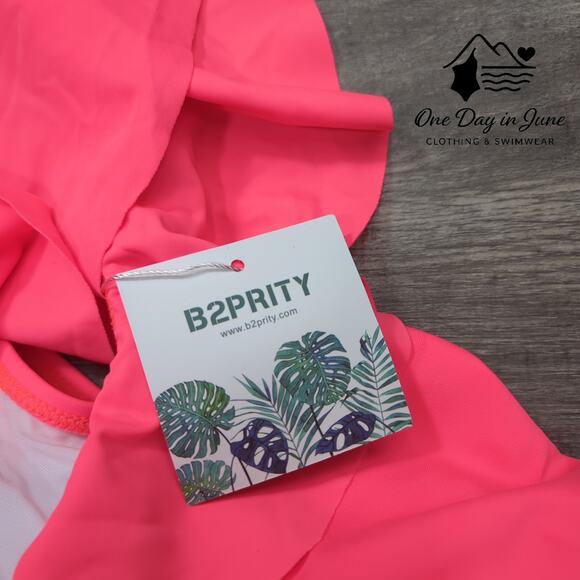 B2Prity Plus Size Ruffle Cross Front Cut Out One Piece Swimsuit Size 2XL - Picture 4 of 7